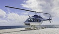 A Helicopter on a Wharf Royalty Free Stock Photo