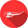 Helicopter white silhouette simple vector sign