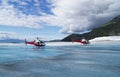 Helicopters on a Glacier