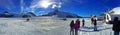 Helicopters landing on Mendenhall glacier