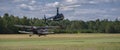 HELICOPTERS AND PLANES IN BORNE SULINOWO Royalty Free Stock Photo