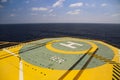 Helideck of oil and gas drilling rig in offshore industry, Helicopter landing area on construction platform in offshore Royalty Free Stock Photo