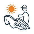 Helios, sun icon. Editable vector graphics