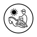 Helios, sun icon. Black color