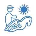 Helios, sun icon. Blue vector design