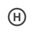 Helipad color icon, Flat Helicopter Platform icon