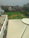 Helipad for emergency landing of helicopters in the backyard of a hospital in Delhi