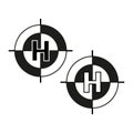 Helipad icon. Area, Platform icon. H Letter. Helicopter landing pad. Vector illustration. EPS 10.