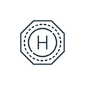helipad icon vector from aviation concept. Thin line illustration of helipad editable stroke. helipad linear sign for use on web