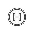 Helipad line icon