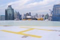 Helipad on the roof of a skyscrape