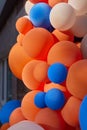 helium balloons. Colorful balloons under the ceiling. Royalty Free Stock Photo