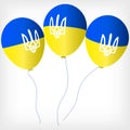 Helium balls with symbols of the Ukrainian flag