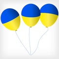 Helium balls with symbols of the Ukrainian flag