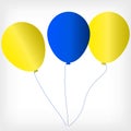 Helium balls with symbols of the Ukrainian flag