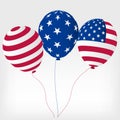 Helium balls with symbols of the United States of America