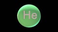 Helium Chemical Element 3D Illustration