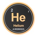 Helium He chemical element. 3D rendering Royalty Free Stock Photo