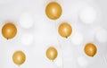 Helium golden and white balloons