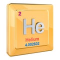Helium He icon, chemical element sign. 3D rendering Royalty Free Stock Photo