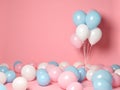 Blue pink white balloons background for decorations on birthday wedding corporative party Royalty Free Stock Photo