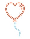 helium neon heart balloon icon