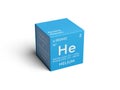 Helium. Noble gases. Chemical Element of Mendeleev\'s Periodic Table. 3D illustration Royalty Free Stock Photo