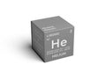 Helium. Noble gases. Chemical Element of Mendeleev\'s Periodic Table. 3D illustration Royalty Free Stock Photo