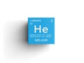 Helium. Noble gases. Chemical Element of Mendeleev\'s Periodic Table. 3D illustration Royalty Free Stock Photo
