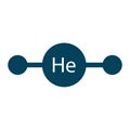 Helium periodic table element chemical symbol. Vector helium atom gas icon Royalty Free Stock Photo