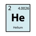 Helium periodic table element color icon on white Royalty Free Stock Photo