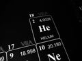 Helium on the periodic table of the elements Royalty Free Stock Photo