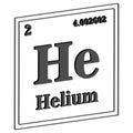 Helium Periodic Table of the Elements 3D Vector Royalty Free Stock Photo