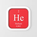 Helium symbol on red rounded square