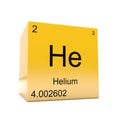 Helium symbol yellow cube Royalty Free Stock Photo