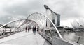 The Helix Bridge in the Marina Bay area, Singapore Royalty Free Stock Photo