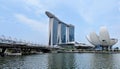 Helix Bridge Marina Bay Sands Art Science Museum Singapore Skyline Royalty Free Stock Photo