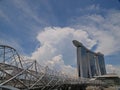 The Helix Bridge & MBS Singapore Royalty Free Stock Photo