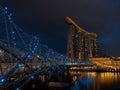 HELIX BRIDGE AT NIGHT Royalty Free Stock Photo