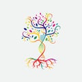 helix dna tree logo design vector icon. simple sign nature DNA strand icon Royalty Free Stock Photo