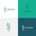 helix dna tree logo design vector icon simple sign nature DNA strand icon