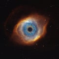 Helix Nebula NGC 7293. Illustration of human eye, the eye of god. Elements of this photo furnished by NASA. 3d rendering Royalty Free Stock Photo