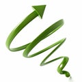 Helix shaped arrow sign isolated on white background. 3D illustration Royalty Free Stock Photo