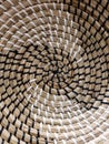 Helix textures of waved staw basket