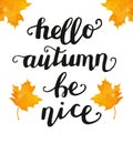 Hell autumn be nice vector hand lettering