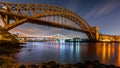 Hell Gate and Triboro bridge by night