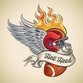 Hell Head Football Tattoo Royalty Free Stock Photo