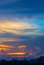 Hell in Heaven colorful Clouds Silhouette blue Sky Background Evening golden sunset
