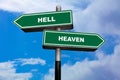 Hell or Heaven - Direction signs Royalty Free Stock Photo