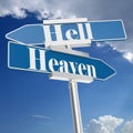 Hell and heaven signs Royalty Free Stock Photo